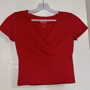 Red baby tee crop top
